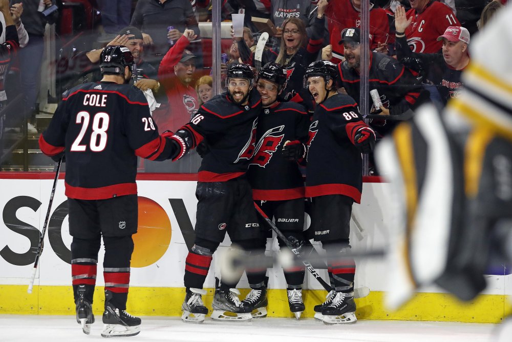 Max Domi powers Hurricanes to Game 7 win over Bruins