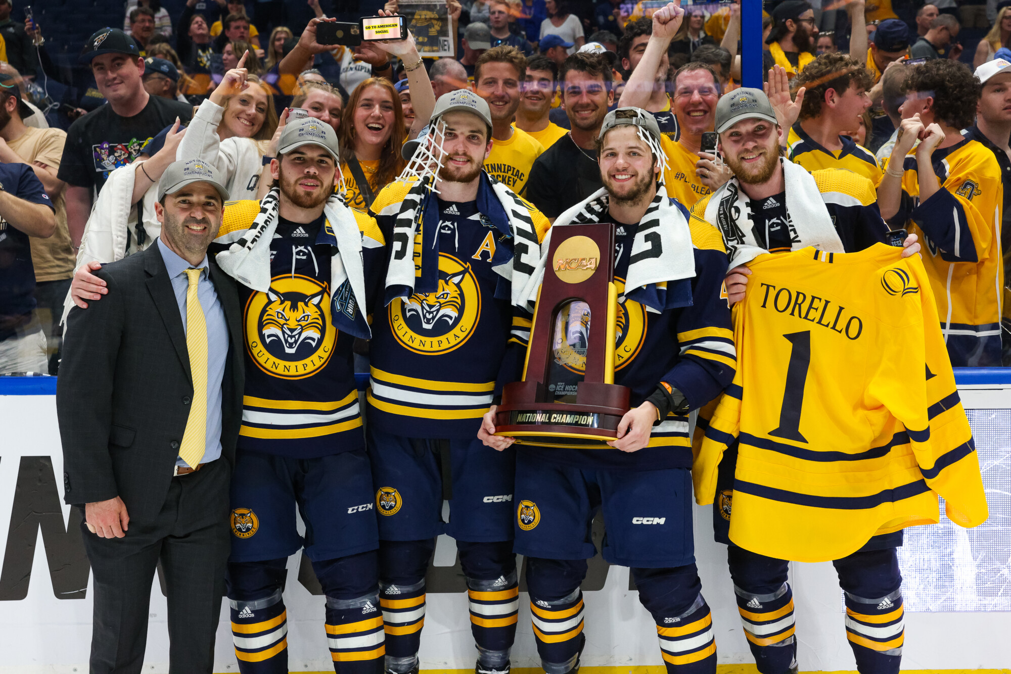 Quinnipiac hockey goalie credited with goal herself