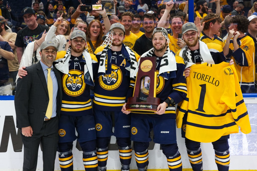 Quinnipiac's Bobcats hope to clinch the title at Frozen Four