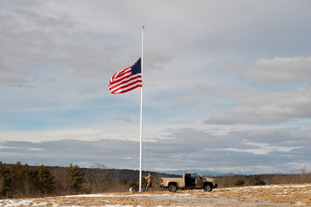 Photo: Farmer flying the flag