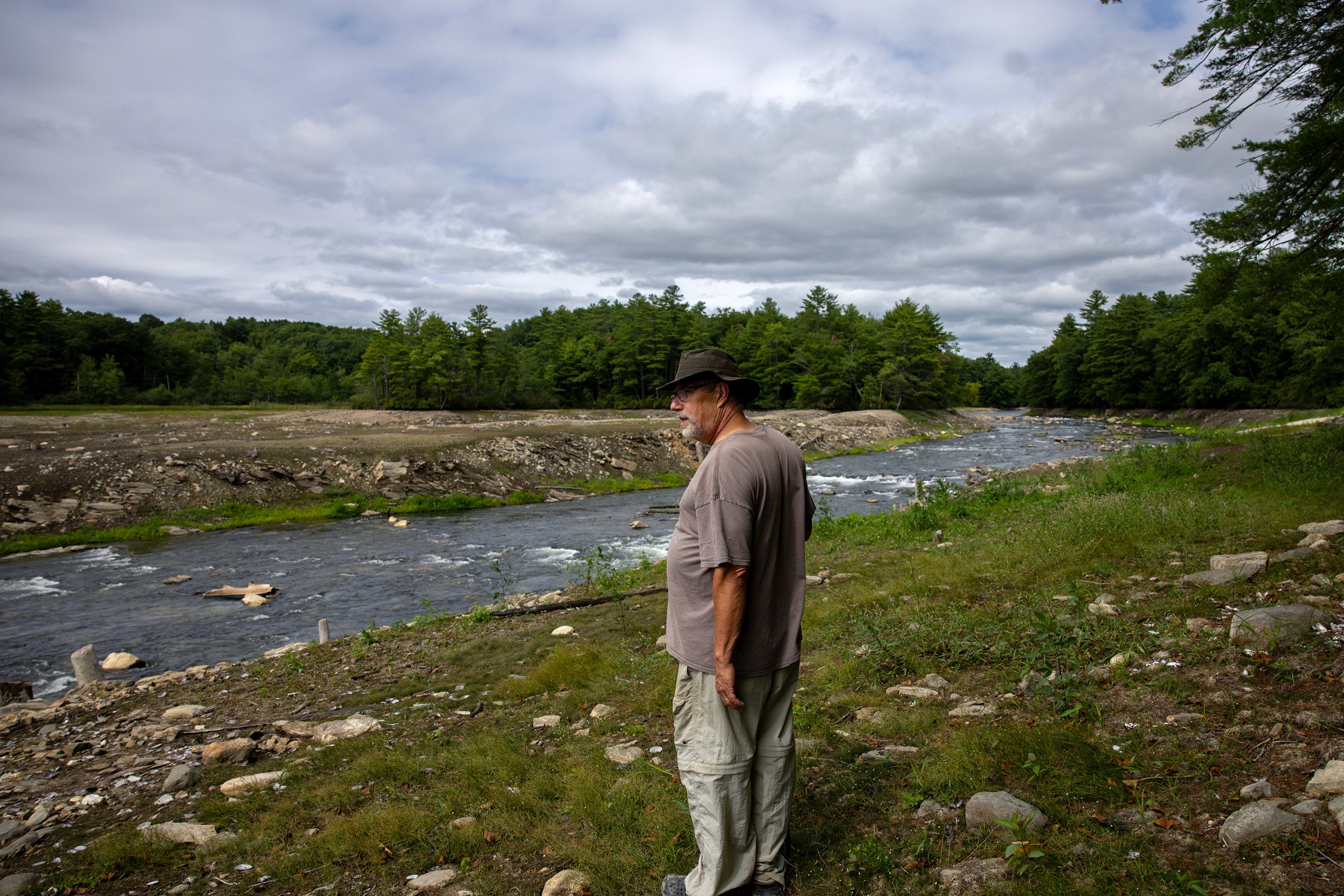 Unexpected water drawdown reveals ‘wild’ stretch of Presumpscot River hidden for decades