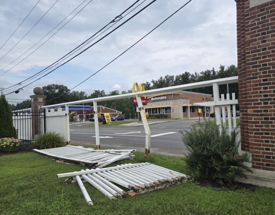 Farmington fence knocked down in hit-and-run